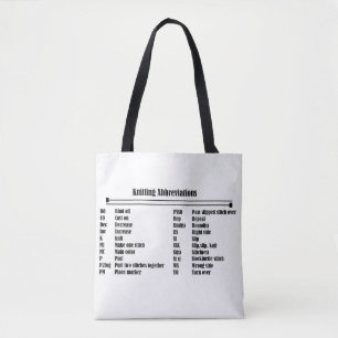 Knitting Abbreviations Prime Tote Bag
