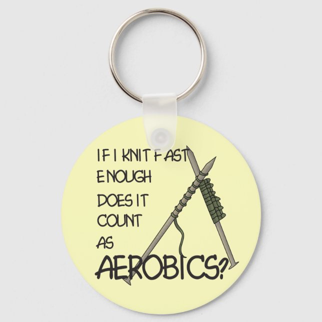 Knitting Aerobics Keychain (Front)