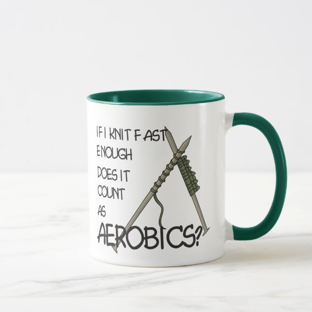 Knitting Aerobics Mug (Right)