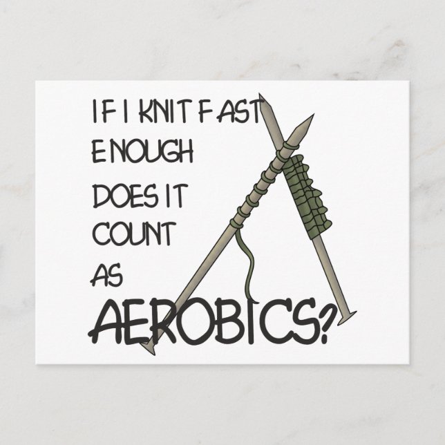 Knitting Aerobics Postcard (Front)
