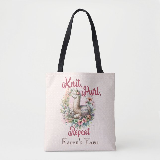 Knitting Alpaca Tote Bag (Front)