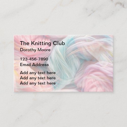 Knitting And Crafts Theme Business Cards