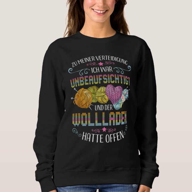 Knitting And Crochet Handmade Saying Knitter Sweatshirt (Front)