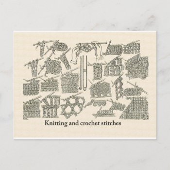Knitting And Crochet Stitches Postcard by windsorprints at Zazzle