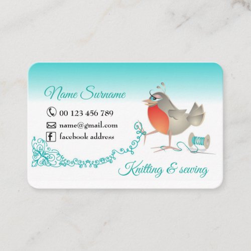 knitting and sewing business card