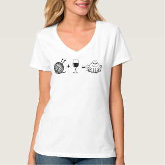 Knitting and Wine equals Frogging T-Shirt