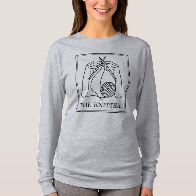 Knitting Art – Minimalist Yarn Design T-Shirt (Front)