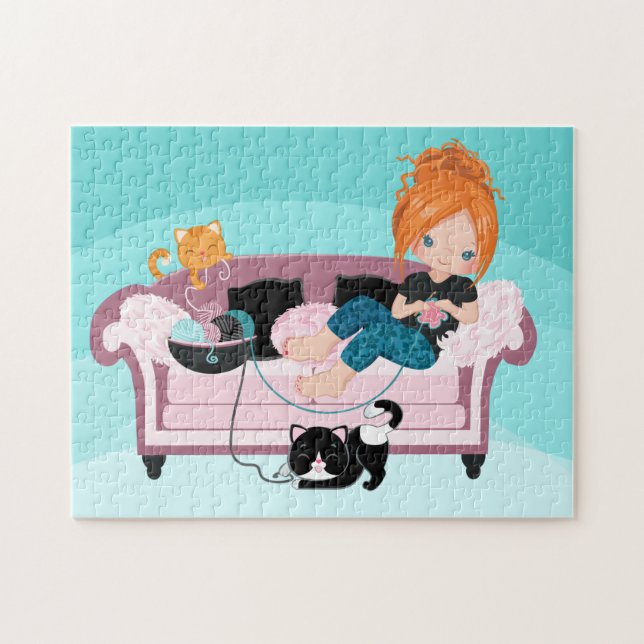 Knitting Away Jigsaw Puzzle (Horizontal)