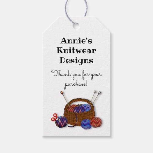 Knitting Basket Logo Template Hand Knit Sales Gift Tags