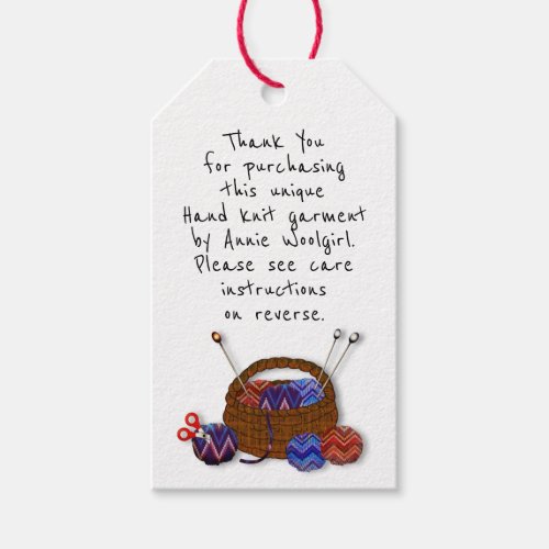 Knitting Basket Yarn Arts Garment Tag