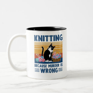 I Knit To Burn Off The Crazy Mug 11oz Ceramic Knitting Hobby Novelty Cup