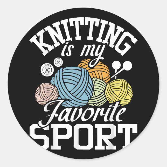 Knitting Because Murder Is Wrong  Classic Round Sticker (Front)
