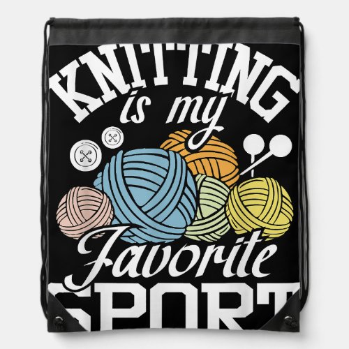 Knitting Because Murder Is Wrong  Drawstring Bag