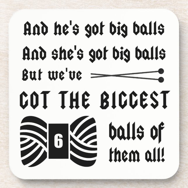 Knitting • Big Balls of Yarn Crafts Beverage Coaster (Front)