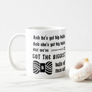 Knitting • Big Balls of Yarn • Crafts Coffee Mug