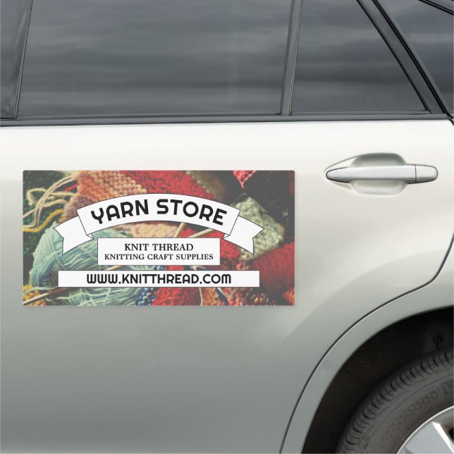 Knitting Bundle, Knitting Store, Yarn Store Car Magnet (In Situ)