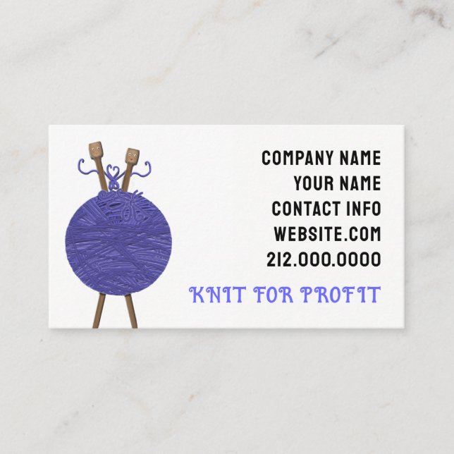 Knitting Business Business Card (Front)