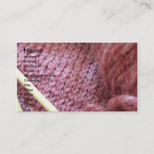Customizable Knitting/ Business Card Template