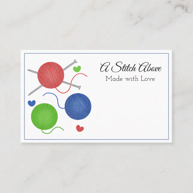 Knitting Business Card Zazzle