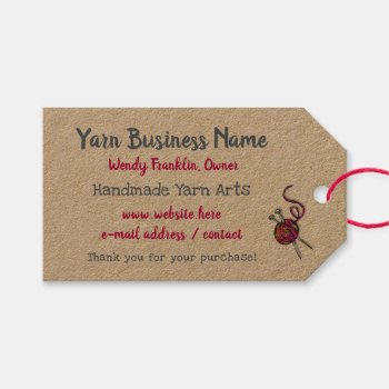 Knitting Business Horizontal Tie On Tags by pamdicar at Zazzle