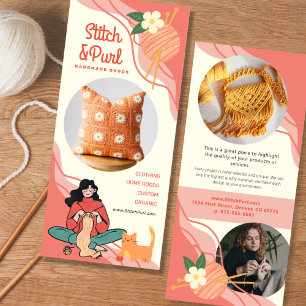 Knitting Business Marketing Rack Card