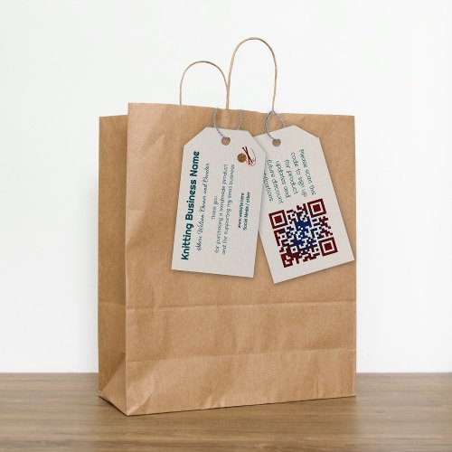 Knitting Business Yarn Shop Thank You QR code Gift Tags