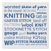 Knitting Canvas Art - Knitter's Word Collage