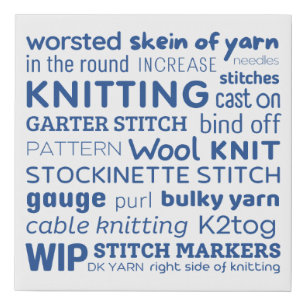 Knitting Canvas Art - Knitter's Word Collage