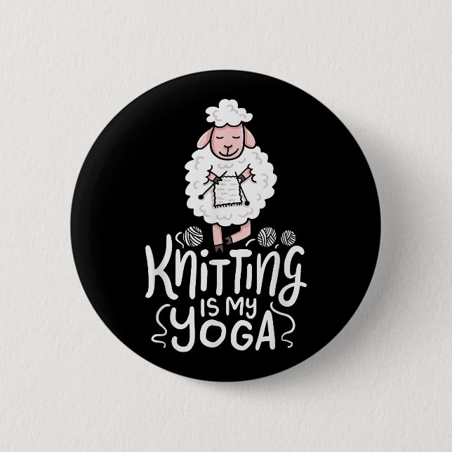 Knitting Cat Shirt Knitting Lover Cat Lover I Love Button (Front)