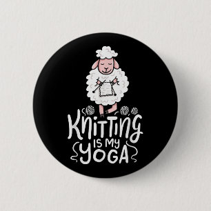 Knitting Cat Shirt Knitting Lover Cat Lover I Love Button