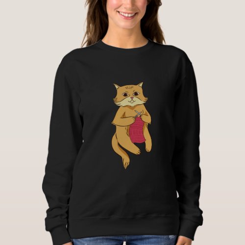 Knitting Cat Sweatshirt