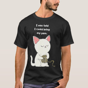 Knitting Cat Yarn Cute Kitten Sewing Crochet Craft T-Shirt