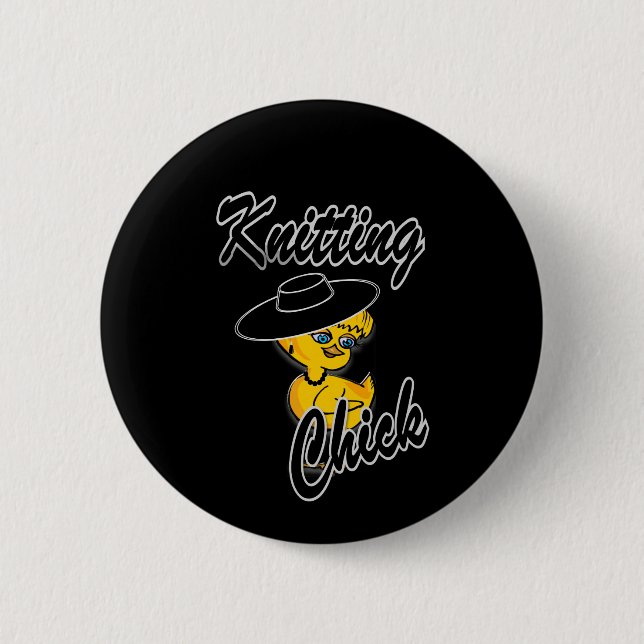 Knitting Chick #4 Button (Front)