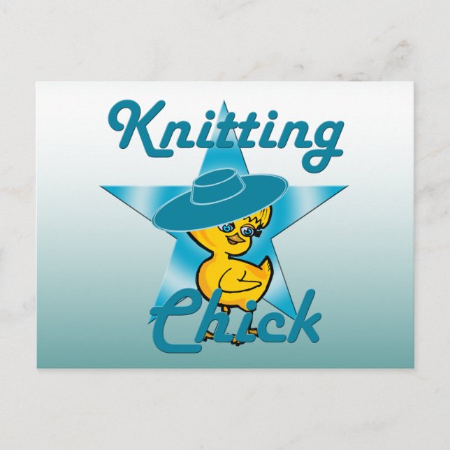 Knitting Chick #7 Postcard (Front)