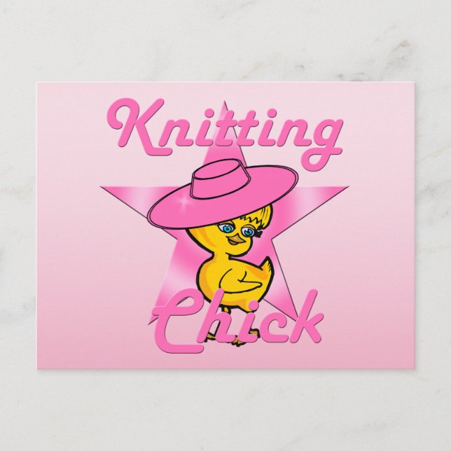 Knitting Chick #8 Postcard (Front)