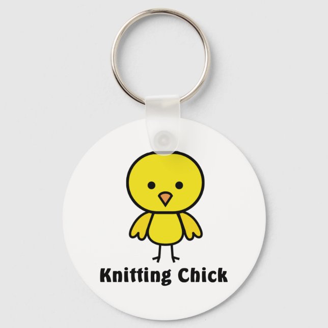 Knitting Chick Keychain (Front)