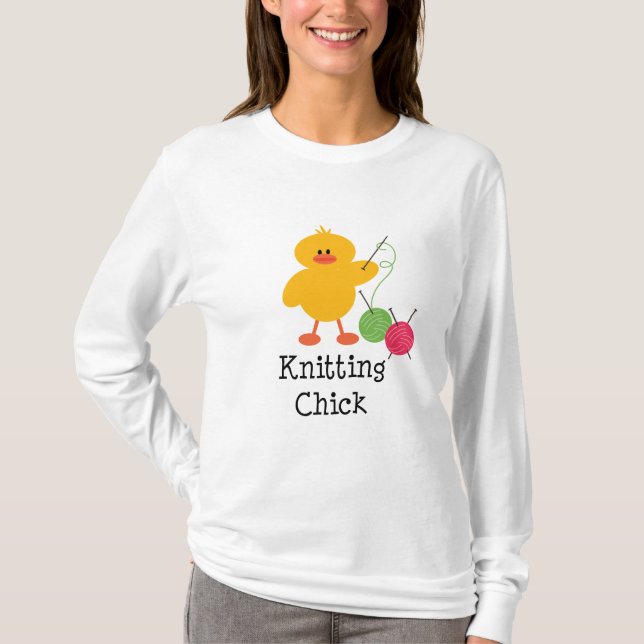Knitting Chick Long Sleeve Tee (Front)