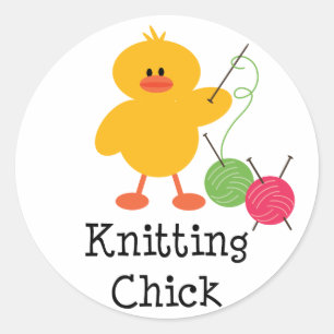 Knitting Chick Stickers