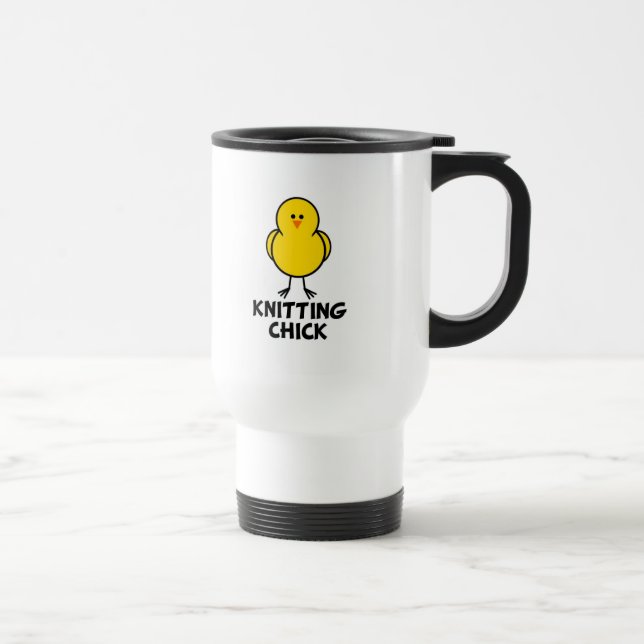 Knitting Chick Travel Mug (Right)