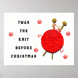 Knitting Christmas Holiday Poster