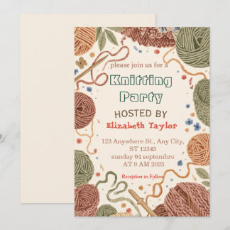 Knitting Club Party Invitation
