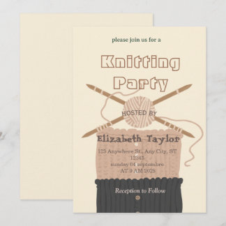 Knitting Club Party Invitation