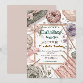 Knitting Club Party Invitation