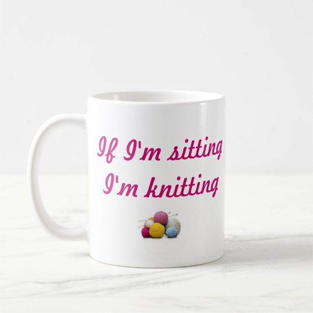 knitting coffee mug (Left)