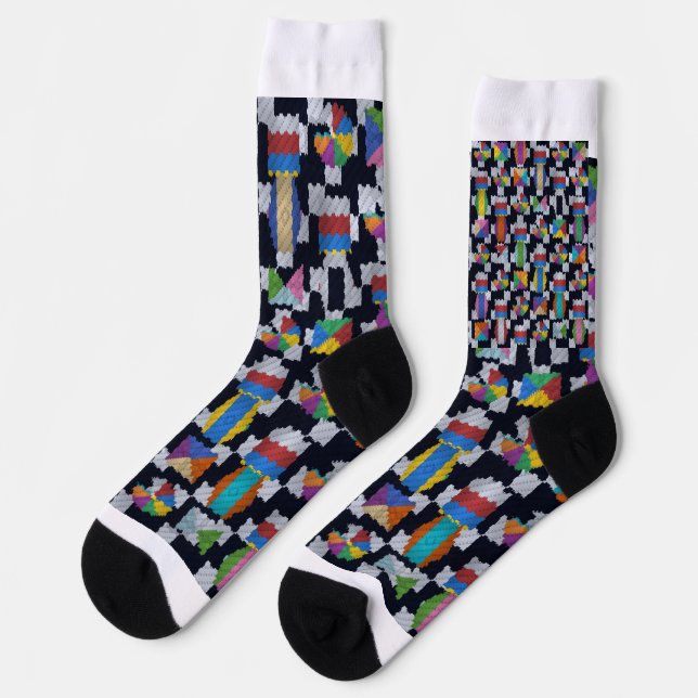 Knitting Colorful  Socks (Left)