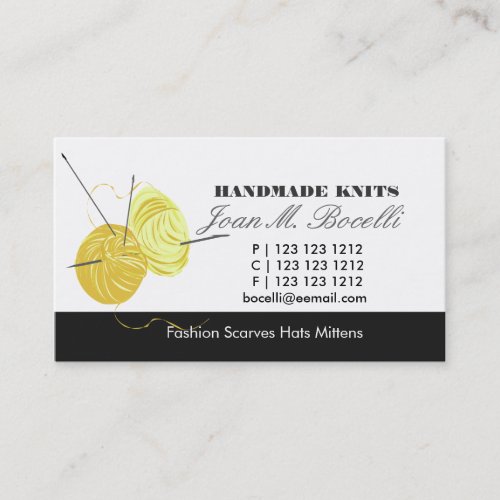 Knitting Craft Artist Business Card