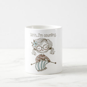 Knitting craft sshh I'M Counting Coffee Mug