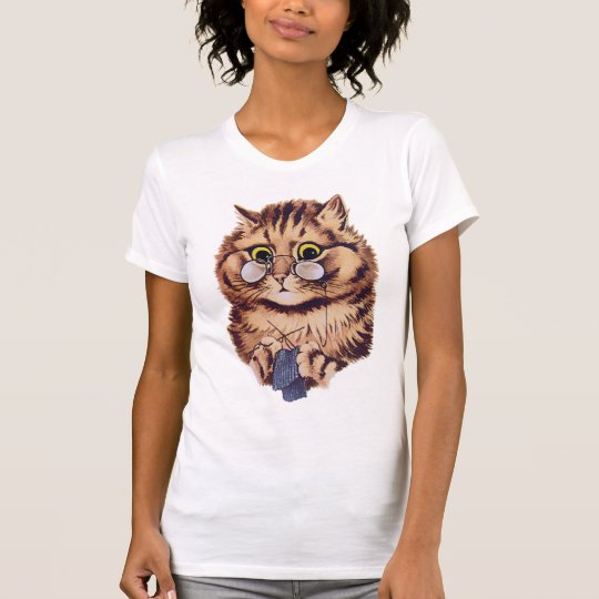 Knitting Crazy Cat T Shirt