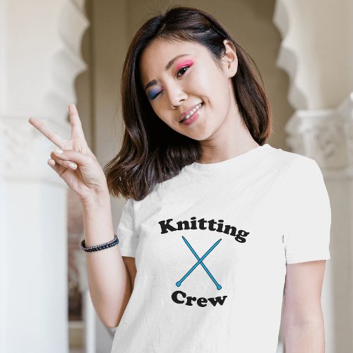 Knitting Crew Funny Needles Blue T_Shirt