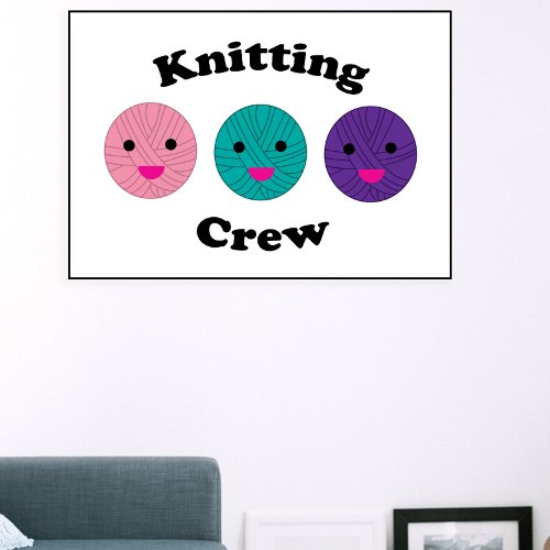 Knitting Crew Funny Yarn Poster